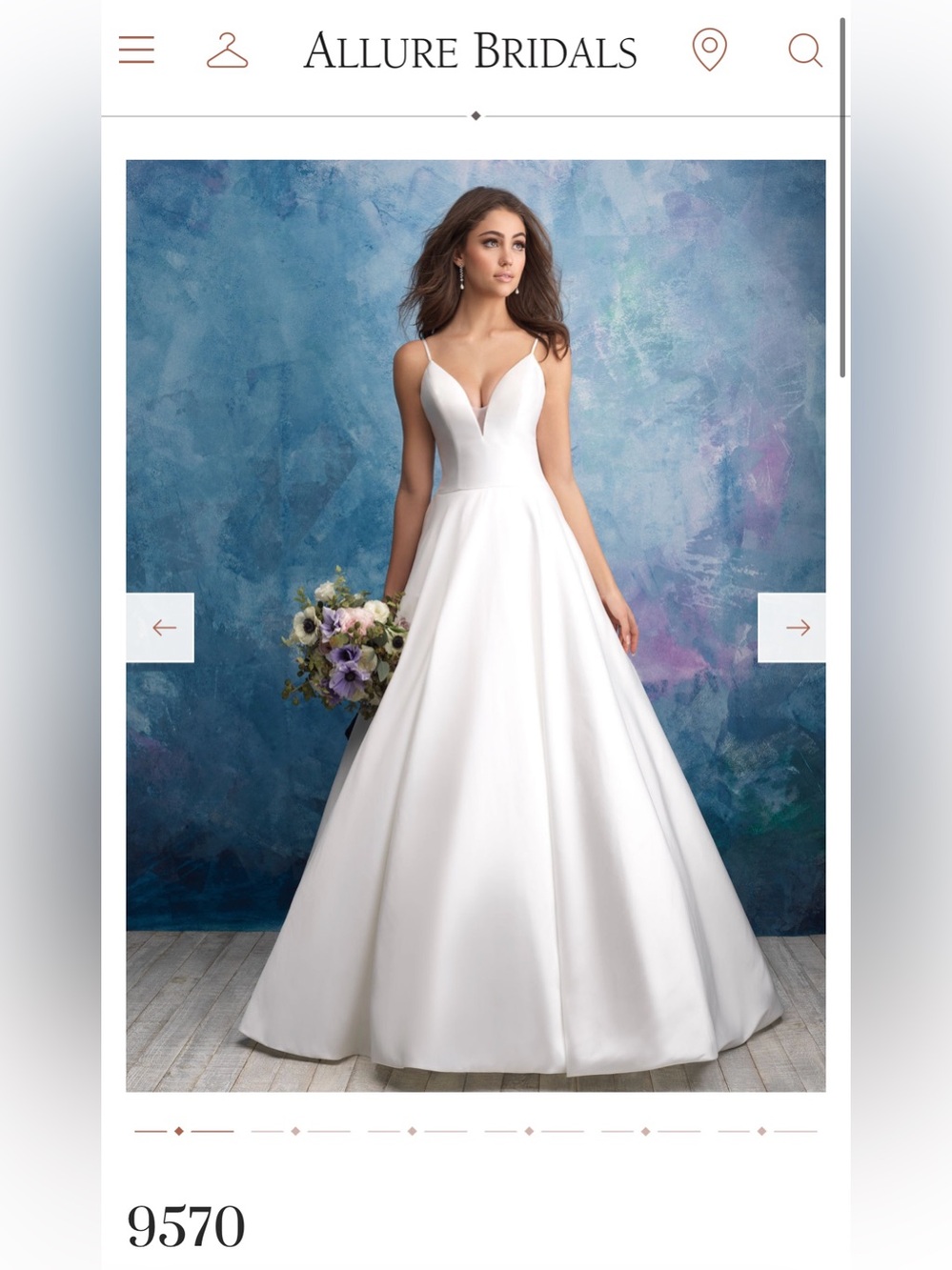 Allure Bridals Ivory A-Line Mikado Satin Wedding Dress